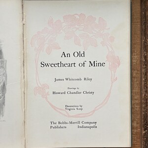 Vintage Poetry Book Romantic Gift Early 1900s Love Poems Cottagecore Romance Antique Decor Green Gold Wedding Gift An Old Sweetheart of Mine image 12
