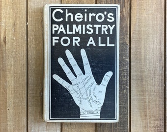 Vintage Palmistry Book Divination Fortune Telling Cheiros Palmistry for All Horoscope Astrology Occult Gothic Decor Vintage Hardcover Book