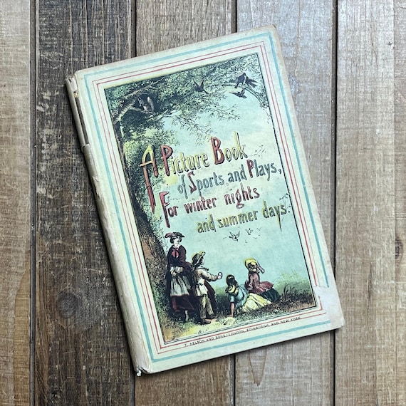 Vintage Children's Party Book Teacher Gift Classroom Games Illustrated 1800s Hardcover