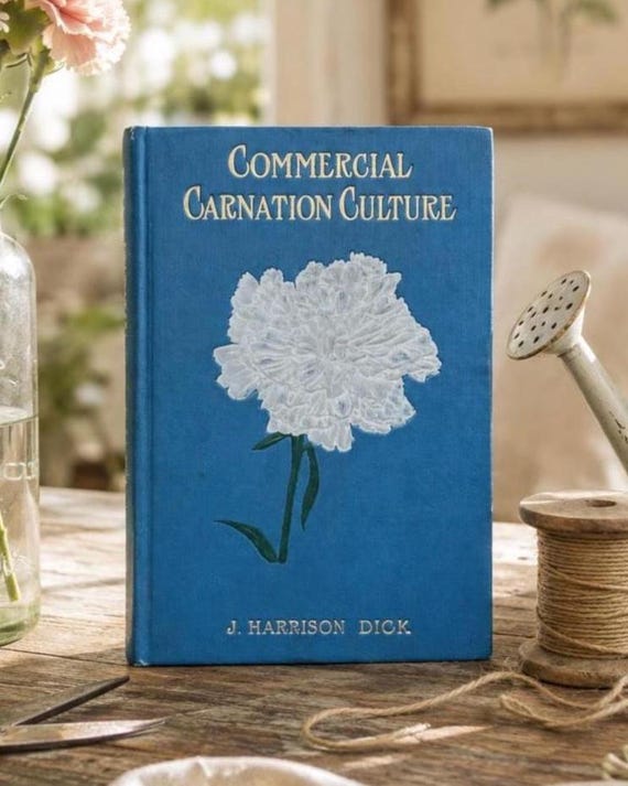 Vintage Flower Book Florist Gift Decorative Hardcover Flower Market Ornamental Blooms Commercial Carnation Culture