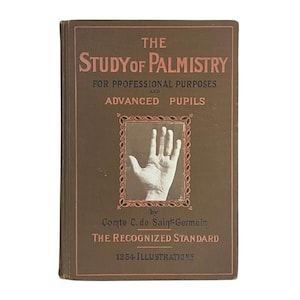 Vintage Palmistry Book Fortune Telling Palm Reading Occult Divination Tool Tarot Cheiromancy Germain The Study of Palmistry