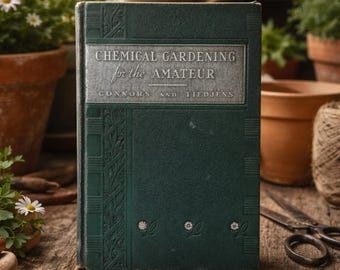 Vintage Gardening Book Gift for Gardener Vegetable Grow Your Own Food Greenhouse Decor Illustrated Hardcover