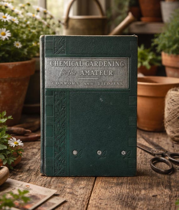Vintage Gardening Book Gift for Gardener Vegetable Grow Your Own Food Greenhouse Decor Illustrated Hardcover