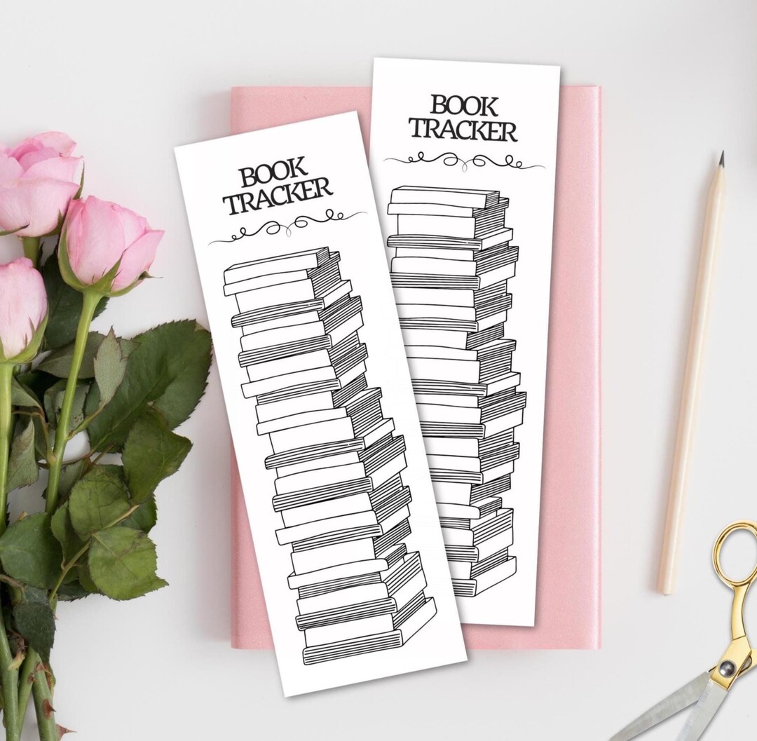 Printable Book Tracker Bookmark • Printable Bookmarks • 20 Book Stack ...