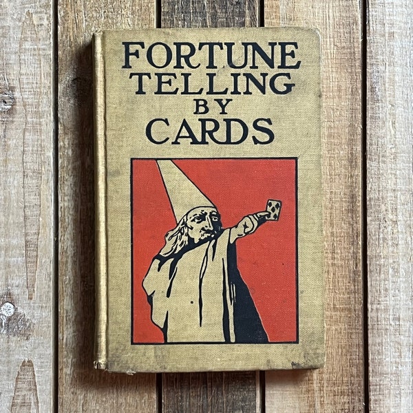 Vintage Fortune Telling Book Wizard Tarot Card Reading Guide to Fortune Telling By Cards Palmistry Horoscope Rare Occult Magic Science Book