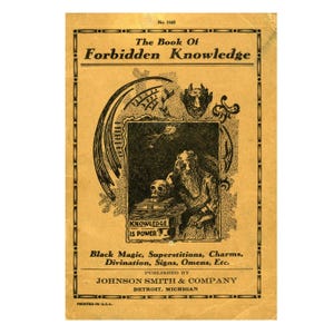 1920s Book of Forbidden Knowledge: Black Magic, Spells, Charms (Digital PDF Download)