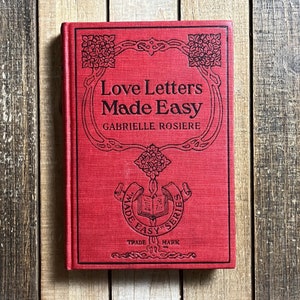 Vintage Love Letter Book Red Valentine’s Day Home Decor Gift for Her Wife Girlfriend Collectible Antiquarian Hardcover