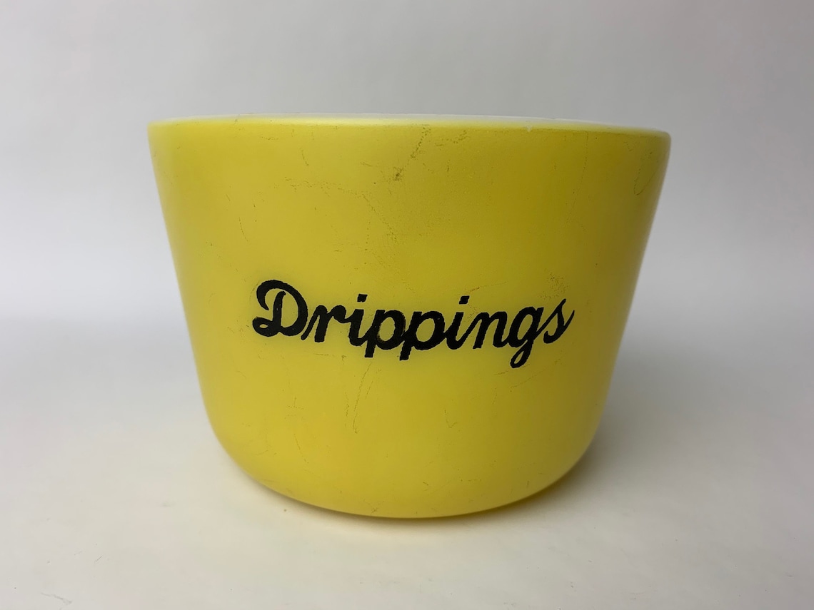 Vintage McKee Drippings Glass Grease Jar Yellow No Lid Etsy