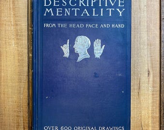 Vintage Phrenology Book Antique Occult Hardcover Descriptive Mentality Palmistry & Astrology
