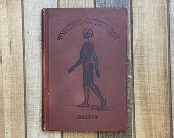 Vintage Occult Book Doctor Gift Anatomy Prints Phrenology Head Medicine Recovery Physical Therapy Biology Hygienic Physiology Book