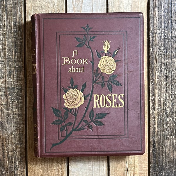Vintage Rose Book A Book About Roses Flower Garden How To Grow Roses Victorian Gold Floral Artwork