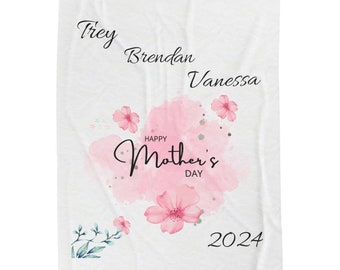 Cherry Blossom Mother's Day Velveteen Plush Blanket