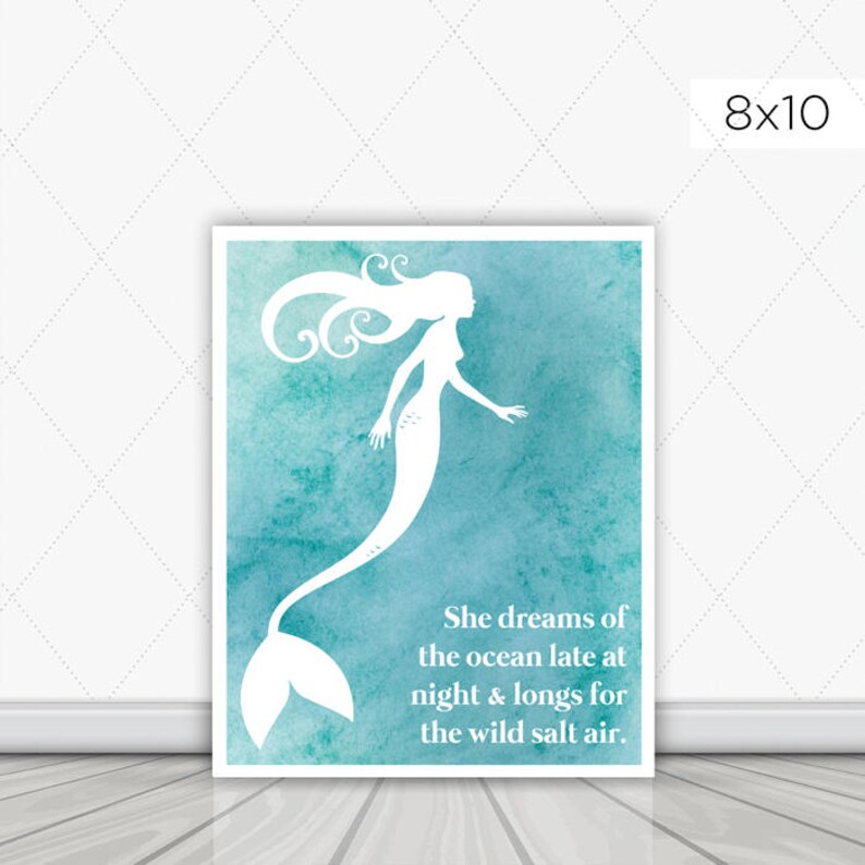 Mermaid Salt Air Instant Download Art Print image 1