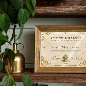 Hogwarts Certificate of Magical Excellence | Custom Personalized ...
