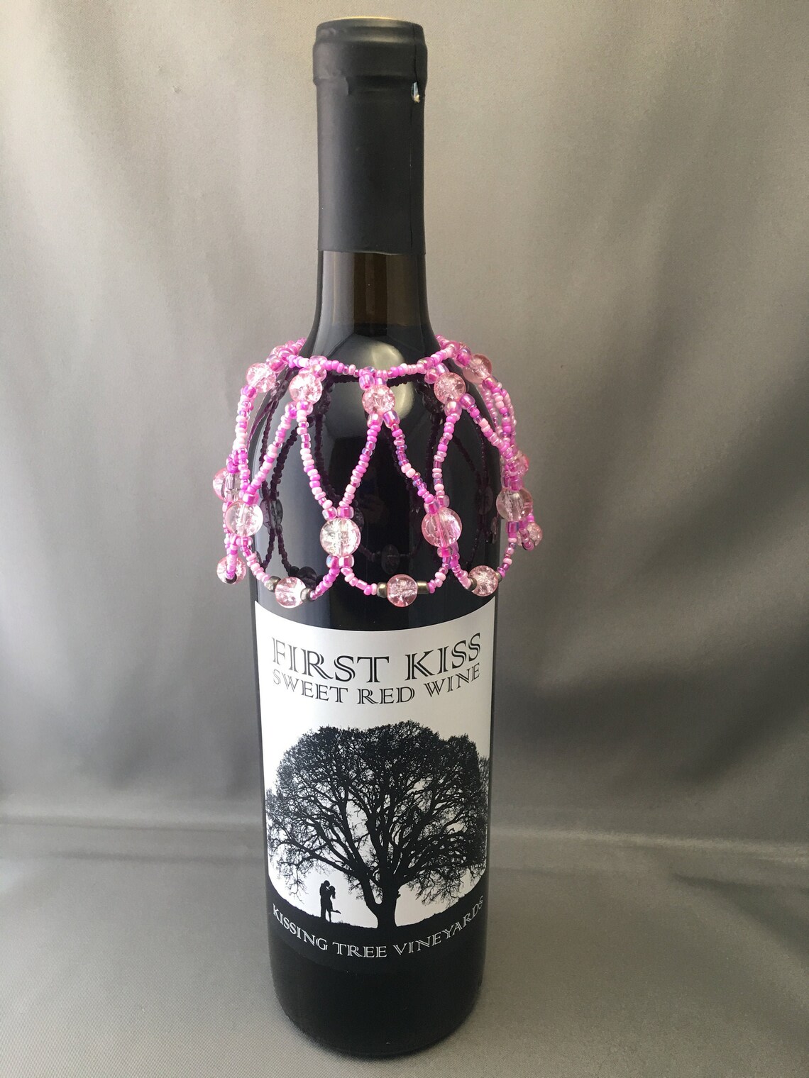 Pink Wine Bottle Bling Handmade Etsy