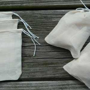 Muslin Bags 10 pack 8 x 11 inches 8x11 inch herb kefir Cotton Musslin muslinbags leaf tea sachet mrandmrskefir drawstring organic natural #