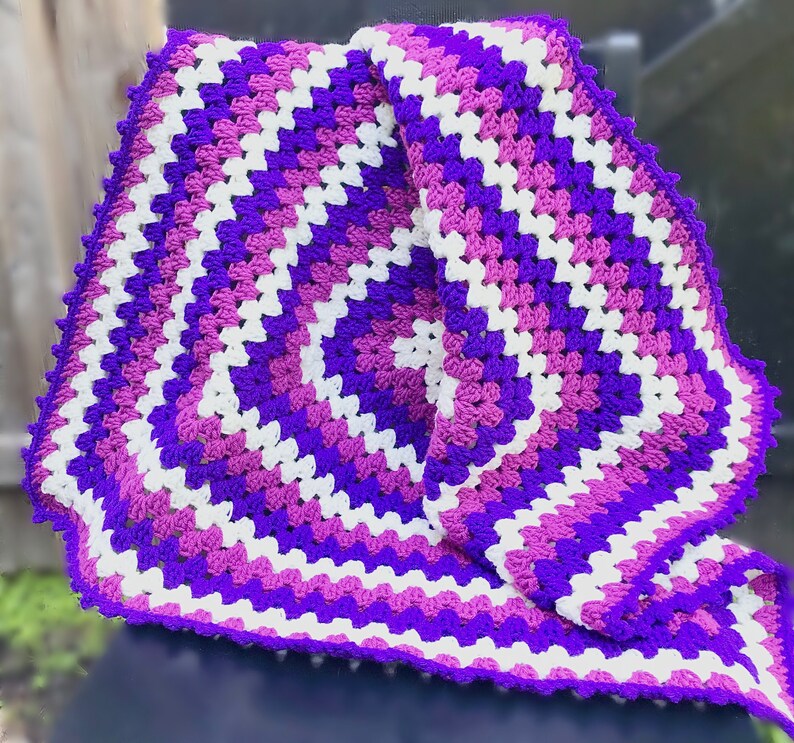 Crochet Granny Square Heart Baby Blanket Granny Square Etsy