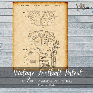 PRINTABLE Vintage Football Pads Patent Print - INSTANT DOWNLOAD