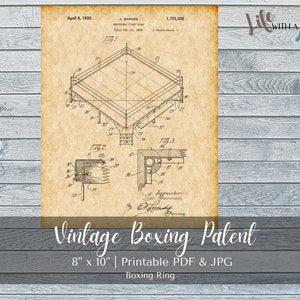 PRINTABLE Vintage Boxing Ring Patent Print - INSTANT DOWNLOAD