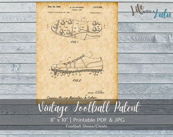 PRINTABLE Vintage Football Cleats/Shoes Patent Print - INSTANT DOWNLOAD