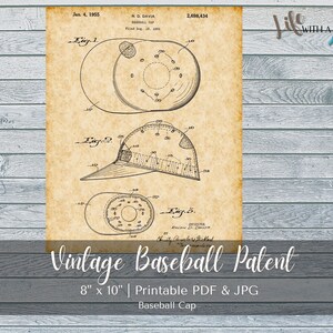 PRINTABLE Vintage Baseball Cap Patent Print - INSTANT DOWNLOAD
