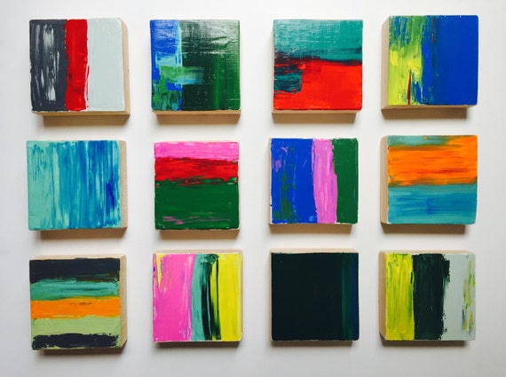 Items similar to Original Modern Abstract Painted Wood Items similar to Original Modern Abstract Painted Wood