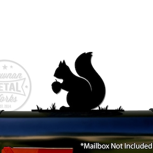 Squirrel with Acorn - Metal Mailbox Topper / Sign - Hardware Included