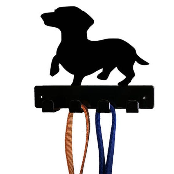 Dachshund Leash Hanger & Key Holder - Wall Mounted Made In USA Organizer