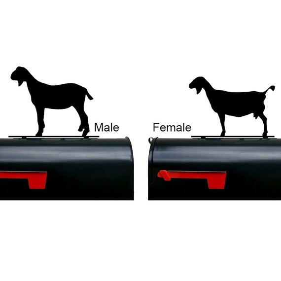 Goat Silhouette Metal Mailbox Topper - Powder Coated Steel, 10.75" X 9", Mounting Hardware Included