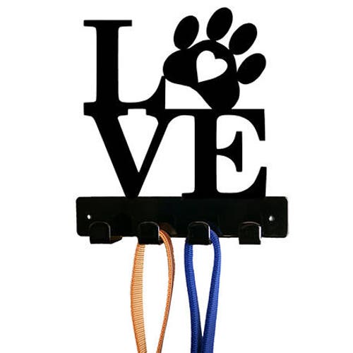 Love Paw Dog Leash Holder Wall Mount Etsy