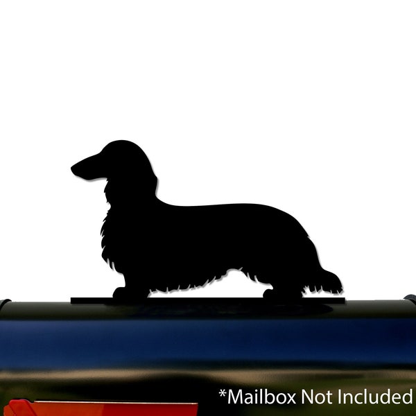 Long Haired Dachshund Metal Mailbox Topper / Sign - Hardware Included