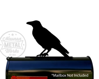 Crow Metal Mailbox Topper / Sign - Hardware Included