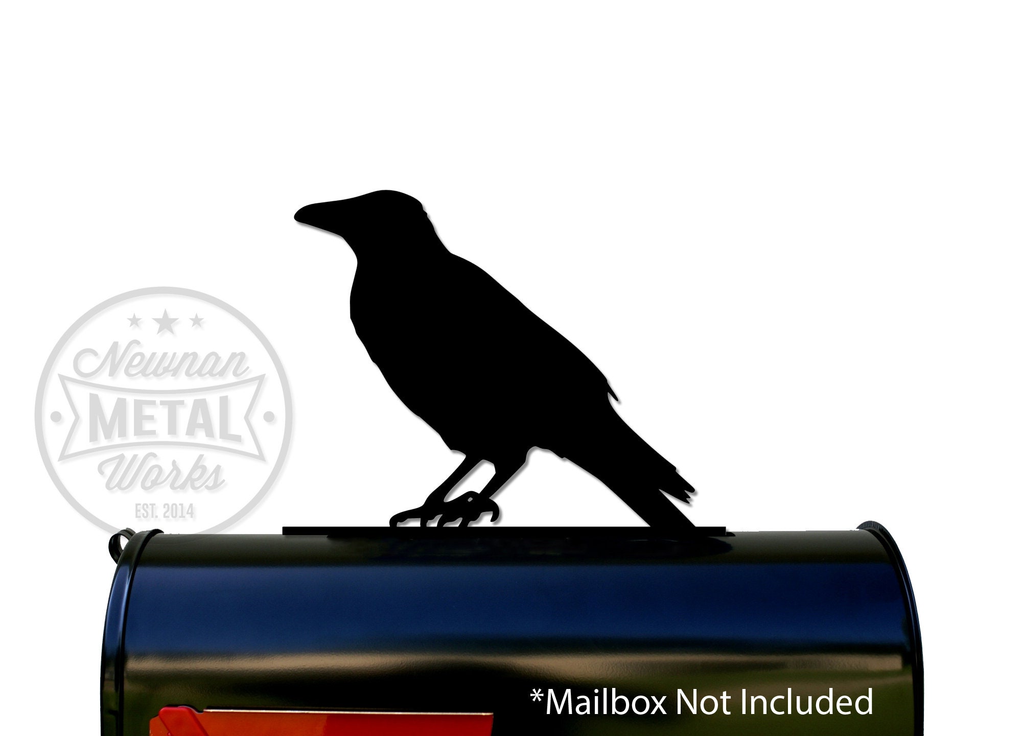 Crow Metal Mailbox Topper / Sign - Hardware Included