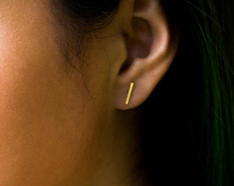 Bar Ohrstecker, 14k Gold gefüllt, Gold Bar Ohrstecker, minimalistische Ohrringe, zierliche Bar Ohrringe, Geschenke für sie, Gold Bar Ohrringe