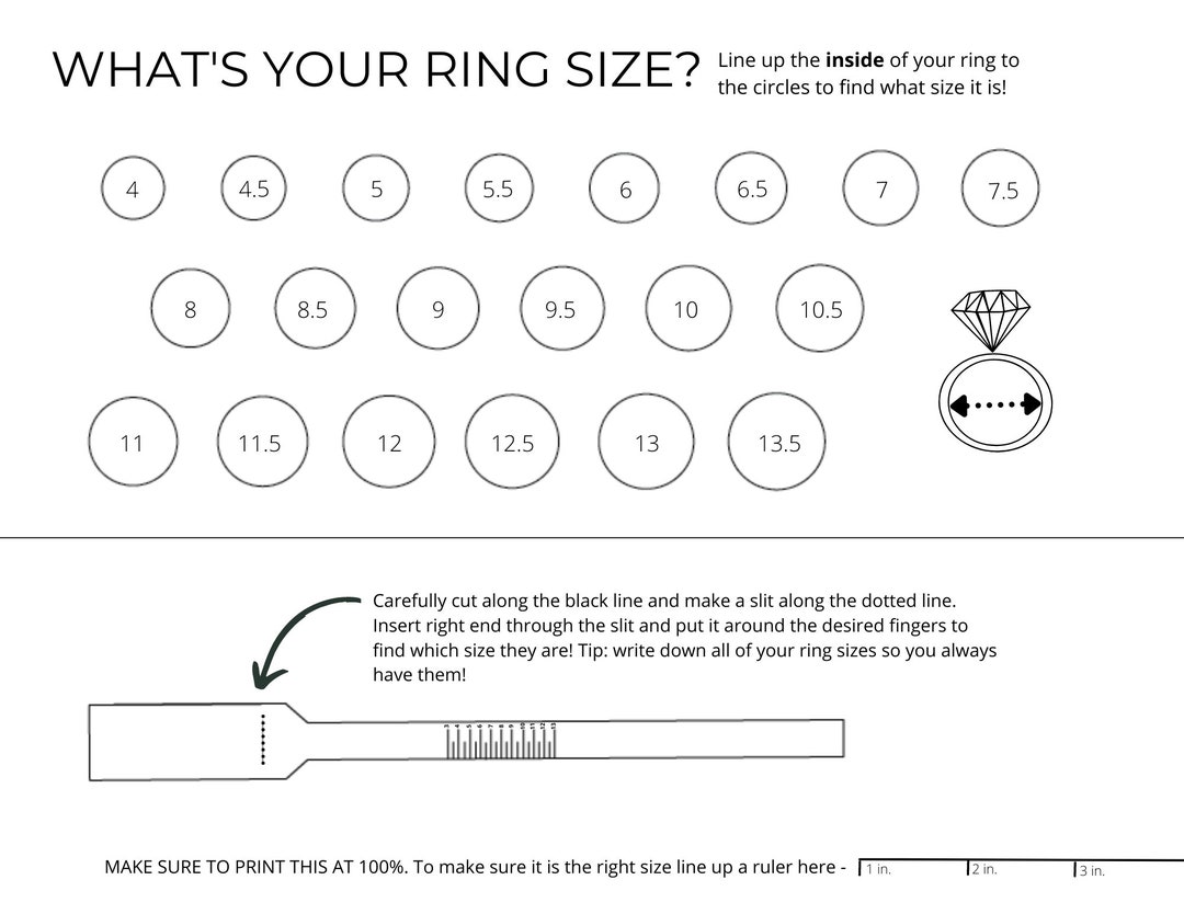 Printable Ring Sizer, DIGITAL DOWNLOAD Ring Sizer - Etsy