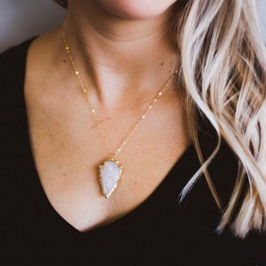 Rose Quartz Arrowhead Necklace, Dainty Gold Filled Layering Necklace, Minimalist Necklace, Rose Quartz Gemstone Necklace, Gifts For Her