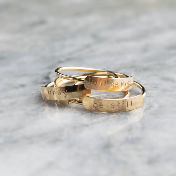 Personalized Ring Dainty Name Ring Stacking Rings Custom image 1