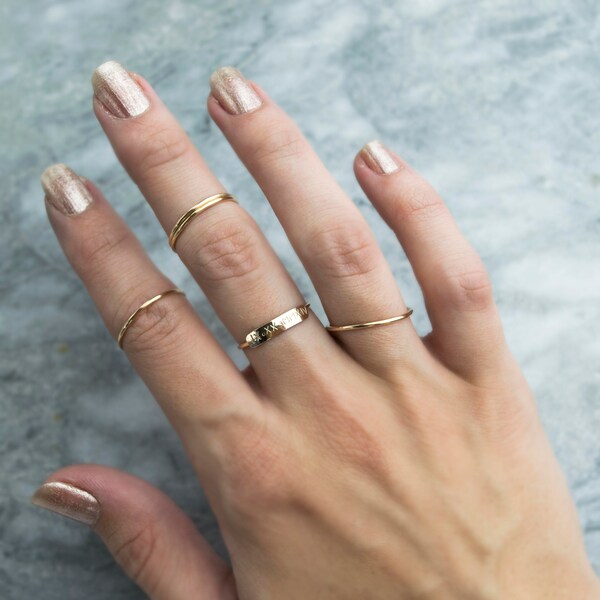 Personalized Ring Dainty Name Ring Stacking Rings Custom image 2