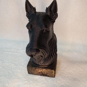 Realistic Scottish Terrier Bust, Dog Sculpture, Pet Memorial, Personalized Dog Statue, Scottie Gift, Dog Lover Gift, Home Decor, Unique Gift