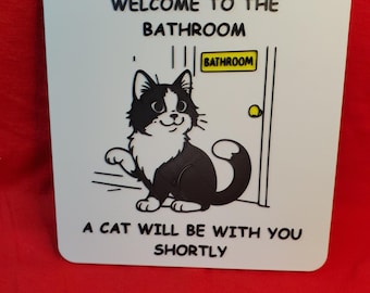 Funny Cat Bathroom Sign