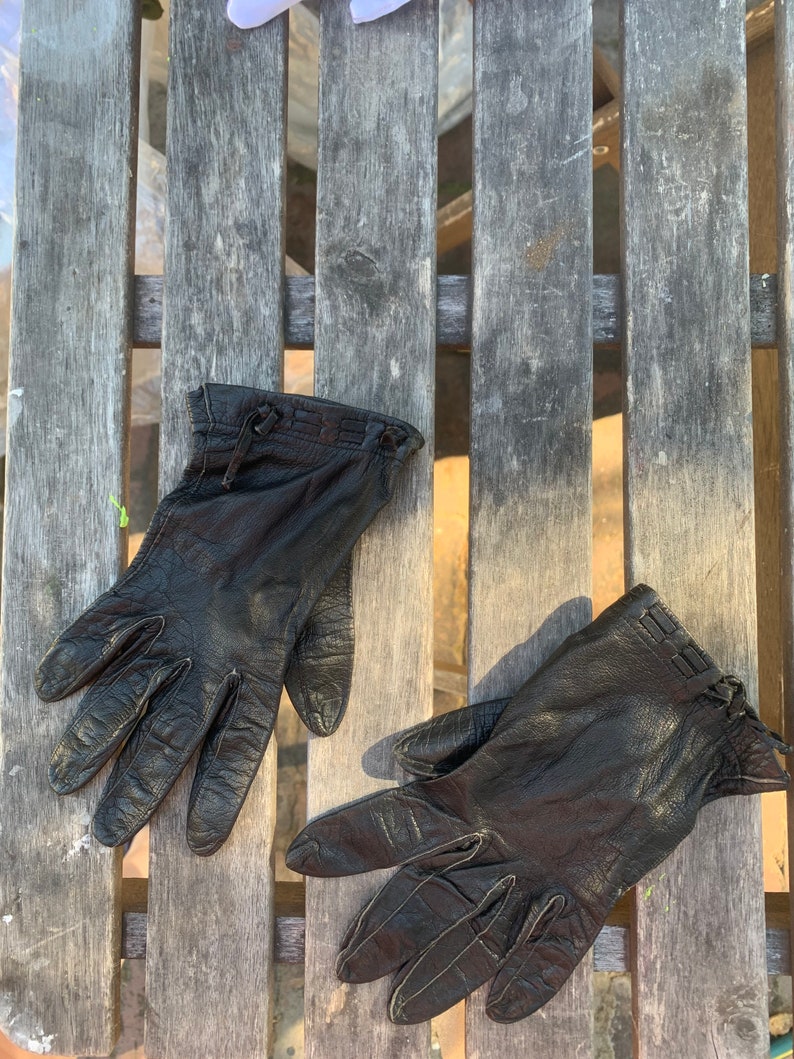 Black Leather Driving Gloves