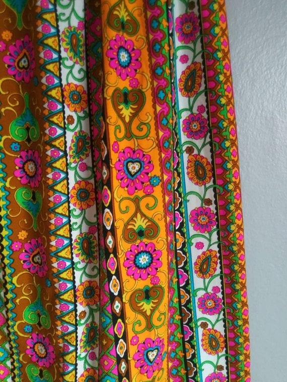 Psychedelic 60's Floral Tailored Ruffle Skirt - image 6