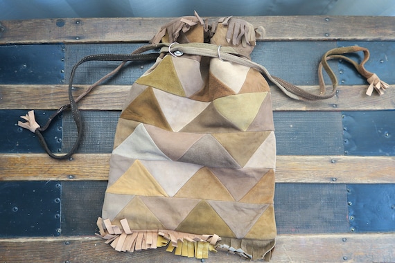 70's Soft Suede Patchwork Handbag