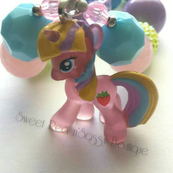 My Little Pony Unicorn with Strawberry Chunky Bubblegum Necklace
