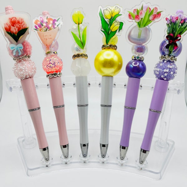 Gorgeous Tulip Flower Beaded Pen-Great for that special Mom, Aunt, Grandmother-Mother’s Day