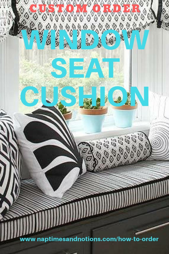 Custom Bench Cushion Black And White Patio Cushion Etsy