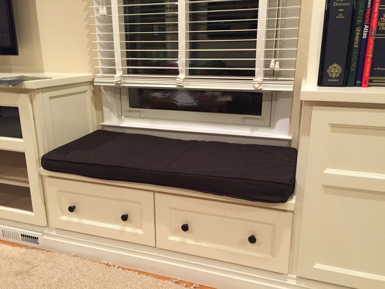 Window Seat Bench Cushion / Custom Made / Zipper closure / Etsy