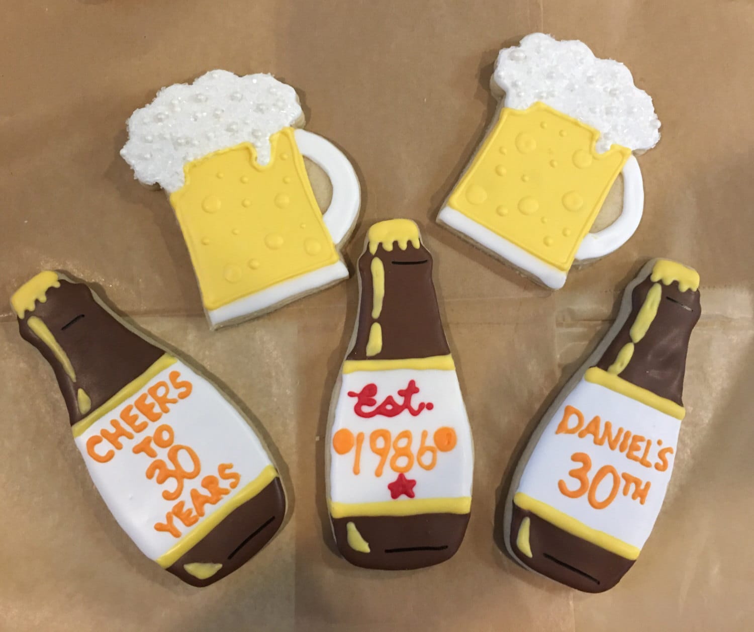 Beer mug beer bottle sugar cookies 1 dozen sweet glaze Etsy