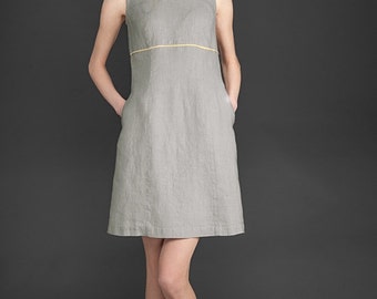 Gray linen dress, natural linen dress, woman dress, dress for summer, linen summer dress, linen clothing, linen clothes, women dresses