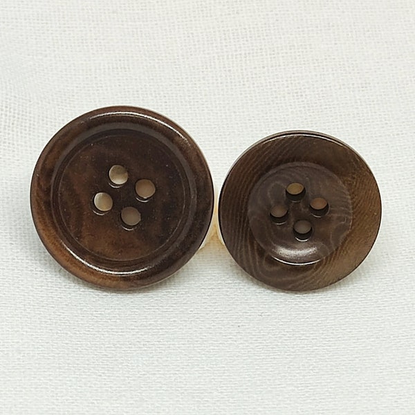 Corozo Buttons Burnt Brown, 15mm to 25mm, Pack of 10(B185)